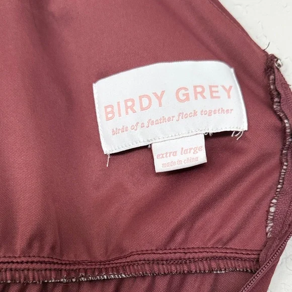Birdie Grey Burgundy V-Neck Dress - Picture 6 of 6